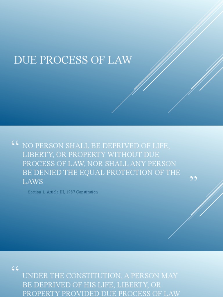 Understanding Due Process of Law | PDF | Due Process | Judgment (Law)