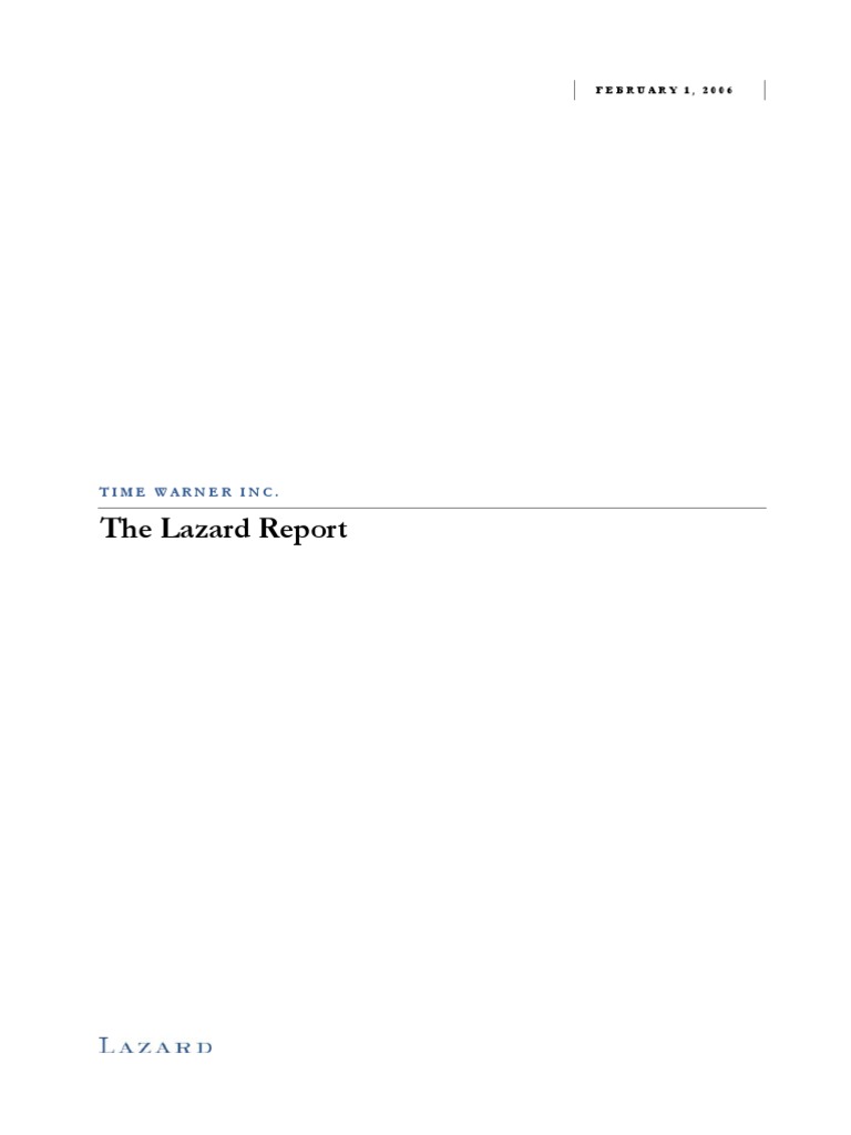 The Lazard Report PDF Aol Mergers And Acquisitions pic