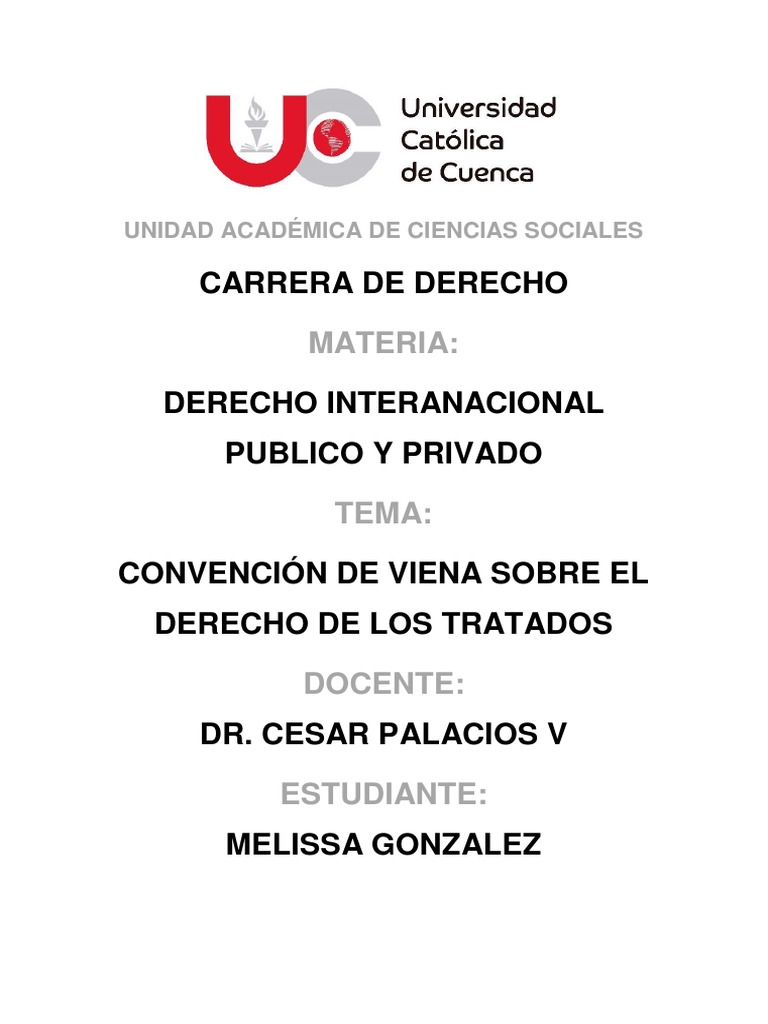 Convención de Viena Sobre El Derecho de Los Tratados | PDF | Tratado ...