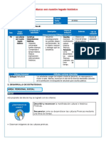 Las Culturas Son Nuestro Legado Histórico: Institución Educativa: Docente: Área: Fecha: Grado: Duración