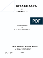 GITABHASYA OF RAMANUJA English Translated by M R Sampatkumaran 1985
