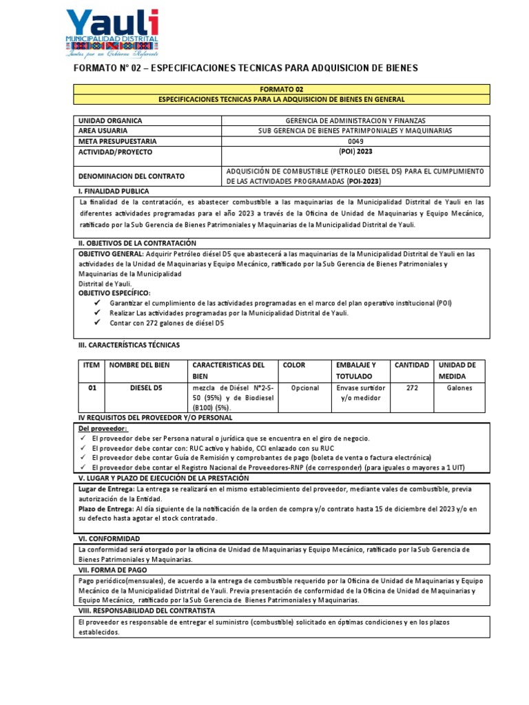 Formato 02 De Combustible D5 Pdf