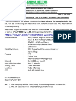 Registration For WatchGuard Technologies India Pvt. Ltd. Internship Cum PPO Recruitment Drive-2024 Graduating Batch
