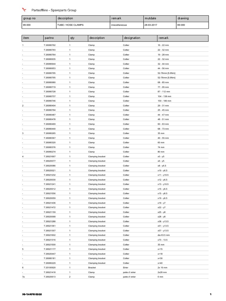 9099000 Tube Hose Clamps PDF Building Engineering
