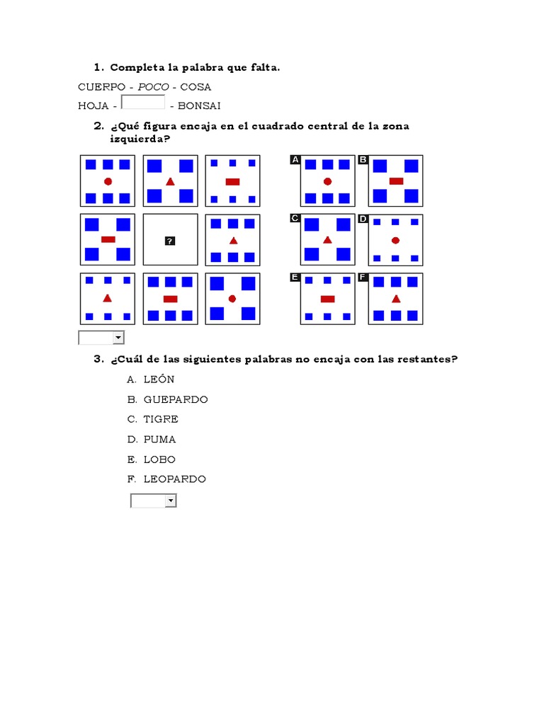 Test de Inteligencia y Lógica | PDF