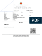 Laboratory Report For Covid-19 Test