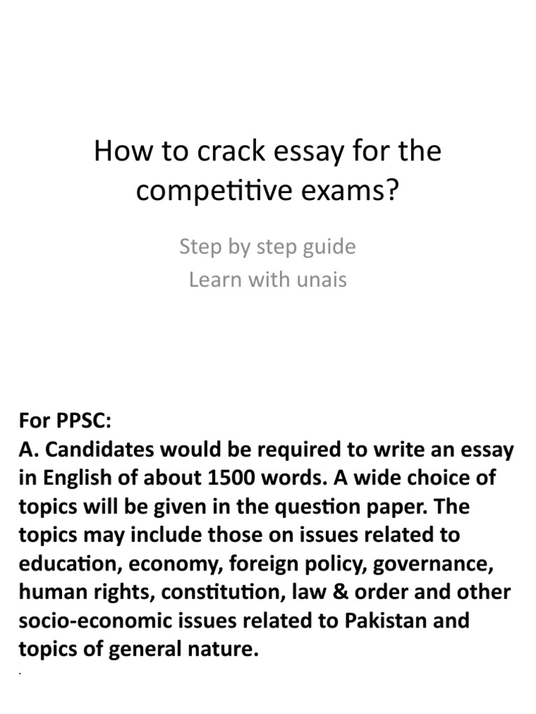 How To Prepare For Essays For Competitive Exams | PDF