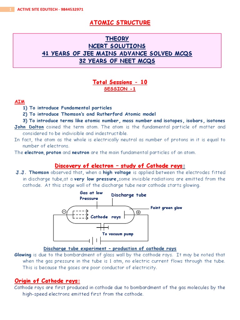 Atomic Structure FULL | PDF | Emission Spectrum | Atomic Nucleus