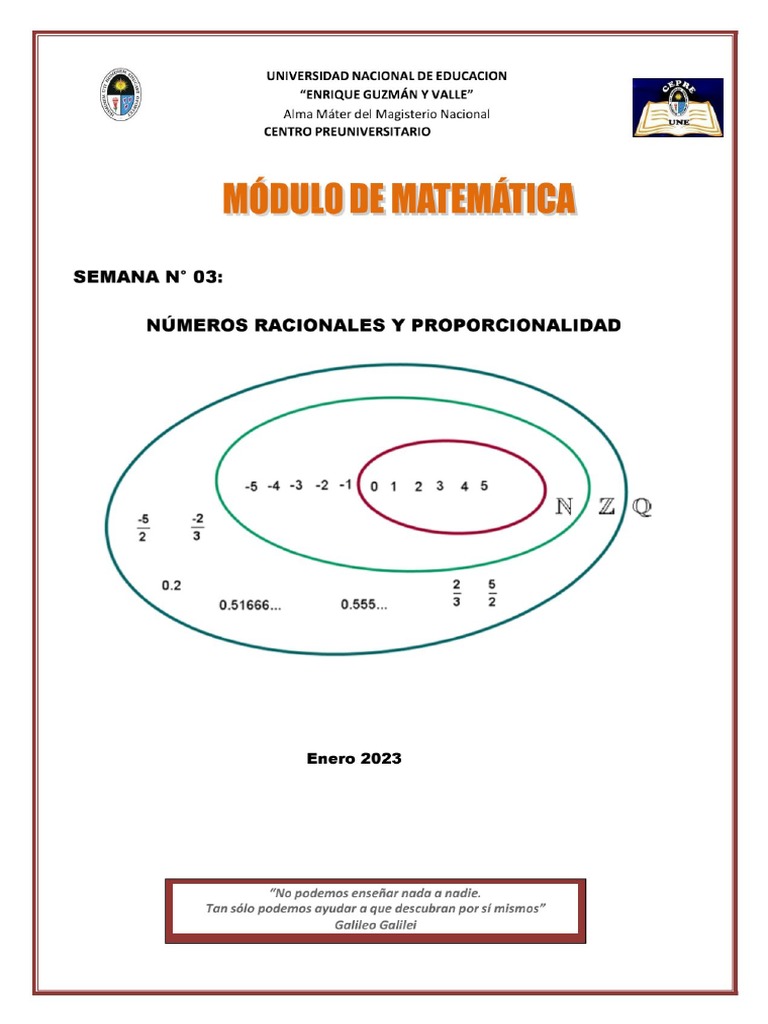SEMANA 3 MATEMATICA Números Racionales-Magnitudes | PDF