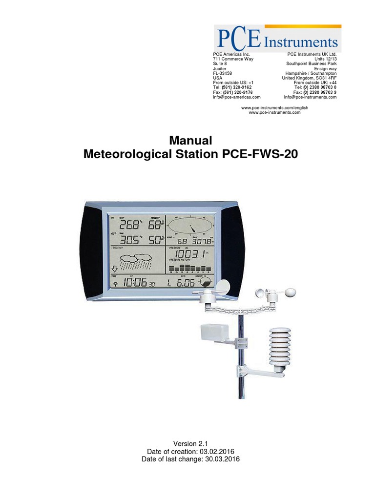 Man Meteorological Station Pce Fws 20 en | PDF | Microsoft Windows ...