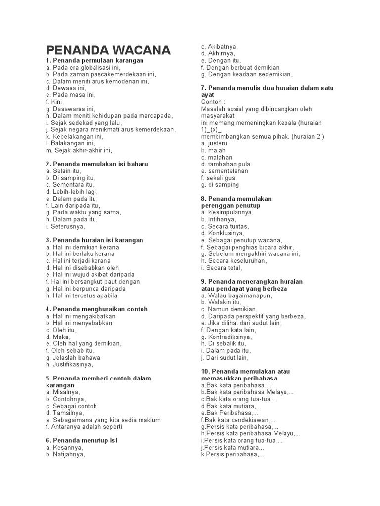 Penanda Wacana | PDF