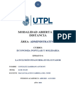 ENSAYO 4, La Inclusión Financiera en El Ecuador - ECO. POPULAR