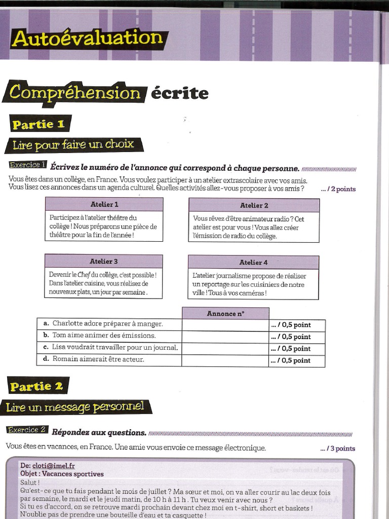Français Autoévaluation | PDF