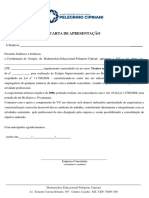 CARTA DE APRESENTAÇÃO - QUÍMICA