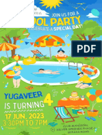 Colorful Playful Pool Birthday Party Invitation Your Story