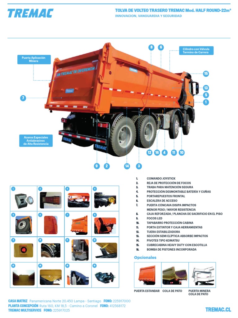 Tolva de Volteo Tremac 22m³ | PDF | Vehículos | Vehículo de motor