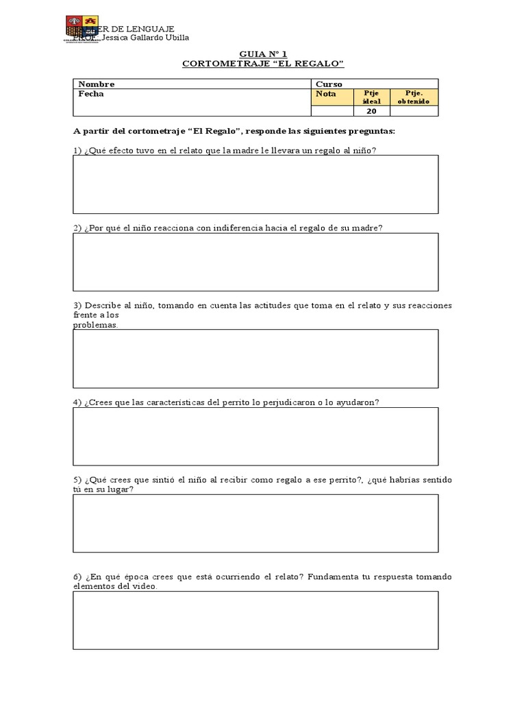 Análisis de "El Regalo" para Estudiantes | PDF