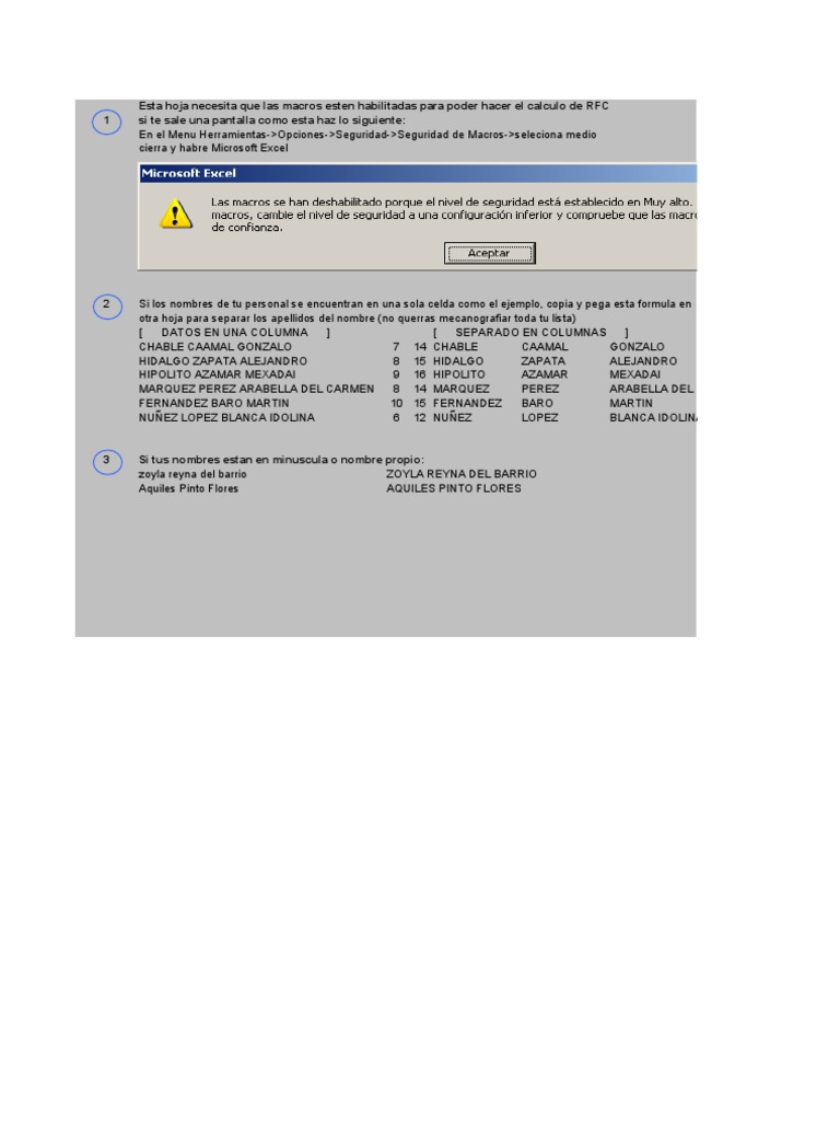 Calcular RFC y CURP en Excel | PDF | Microsoft | Informática