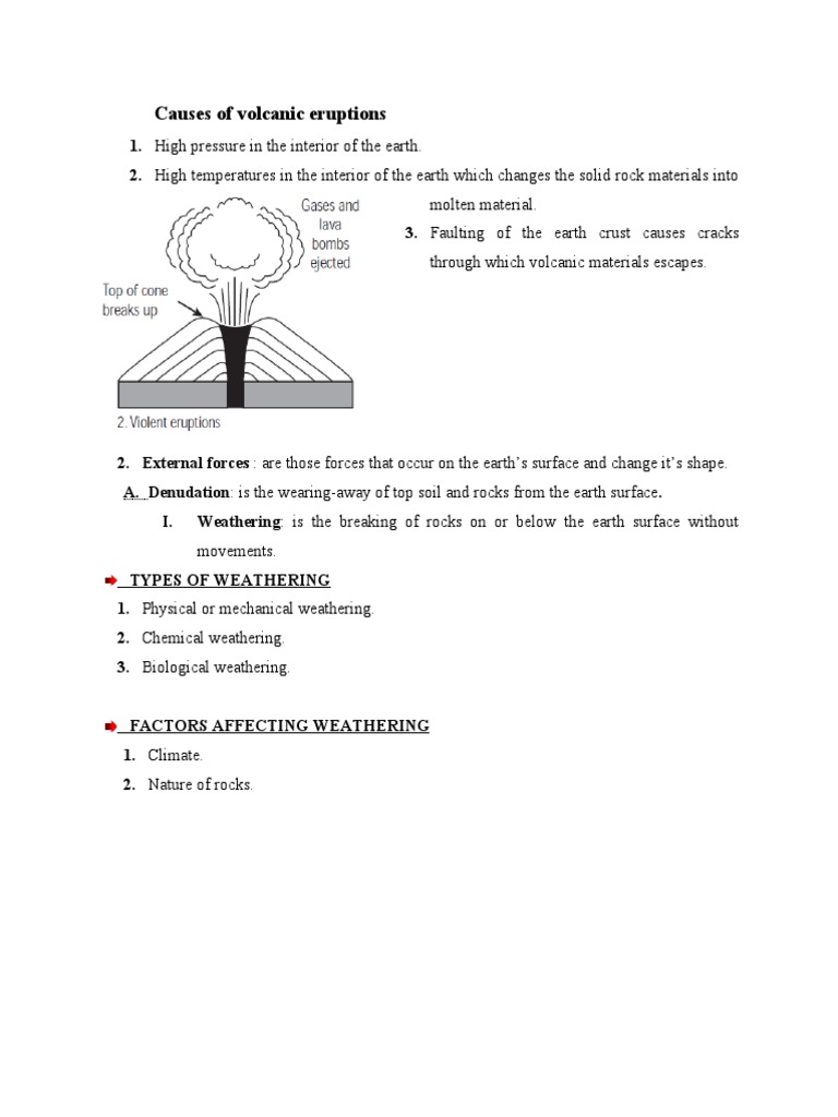 Causes of Volcanic Eruptions | PDF