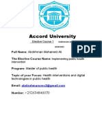 Health Interventions and Digital Technologies in Public Health (Assigment One)