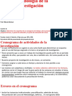 Metodología Inv Lección 11 Cronograma - Formulario Del Proyecto de Tesis - Consejos para La Redacción