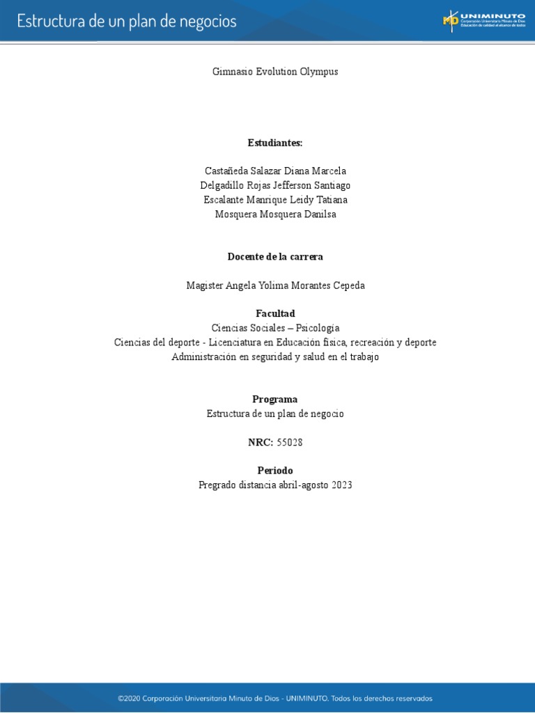 Actividad 3 - Estructura de Un Plan de Negocio | PDF | Marketing | Plan ...