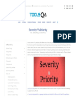 Test Comparation - Difference Between Severity Vs Priority of Defect in Software Testing