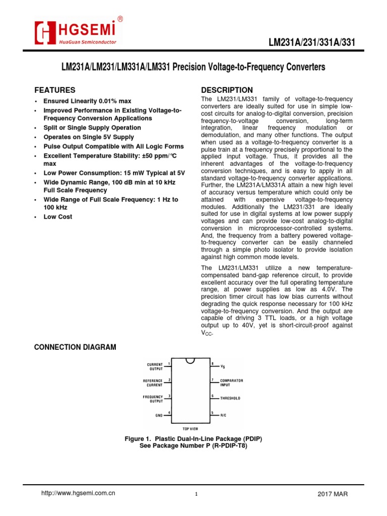 Hgsemi LM331M TR | PDF | Operational Amplifier | Electrical Network