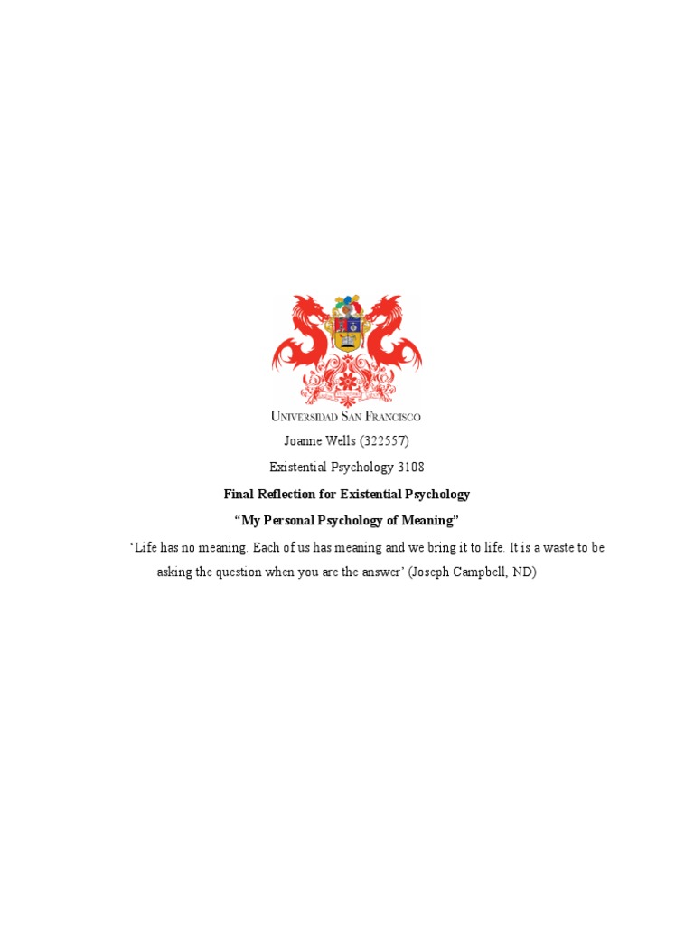 Final Reflection PDF Meaning Of Life Extraversion And Introversion