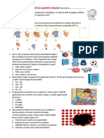 EVALUACIÓN MATEMÁTICA QUINTO GRADO Nombre