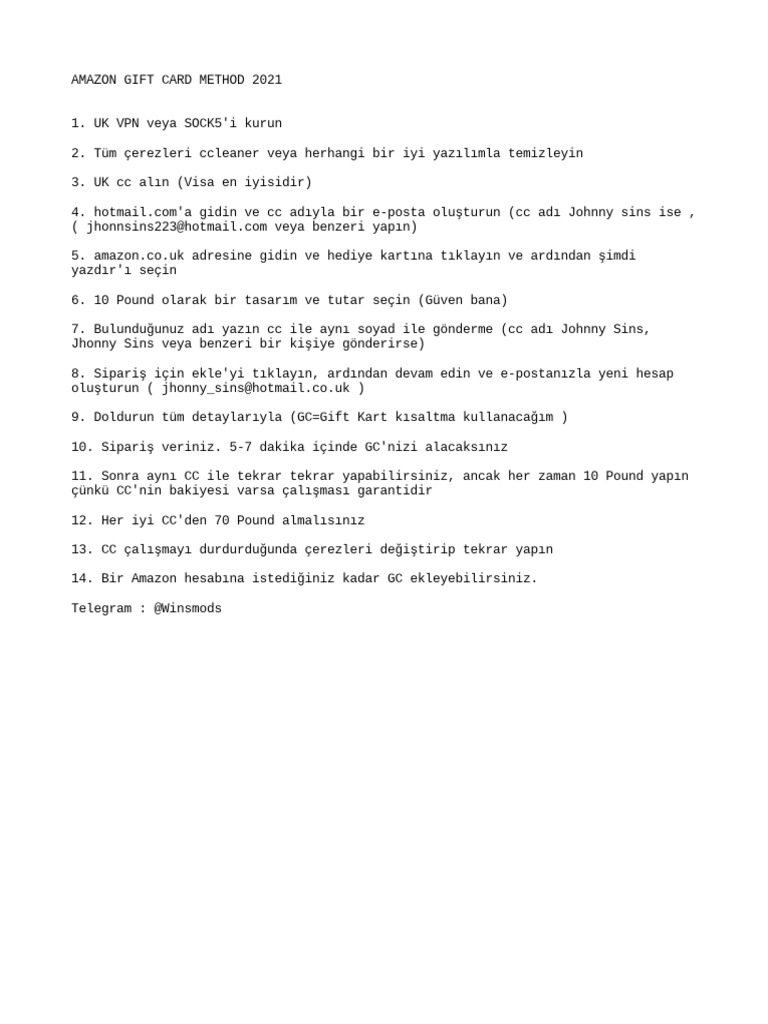 Amazon Gift Card Method PDF