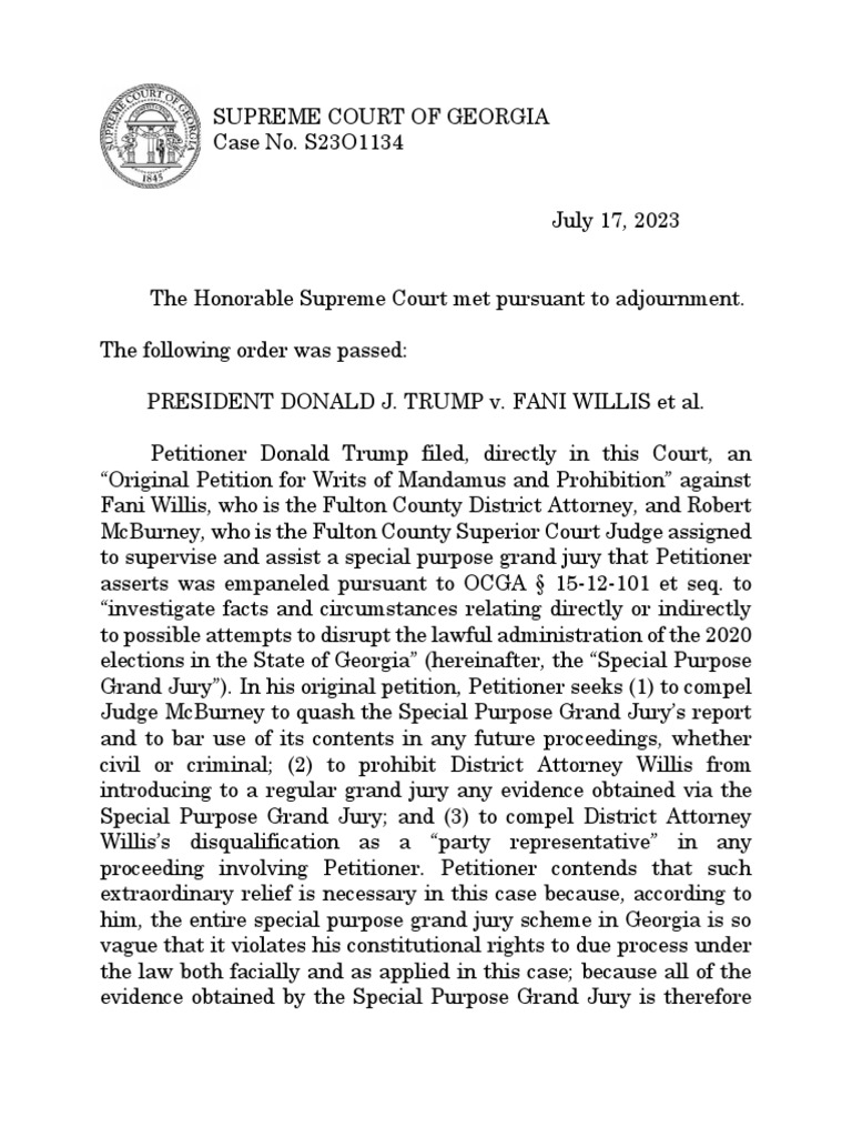 Supreme Court Opinion Trump v. Willis Et Al PDF Grand Jury