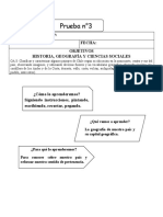 Prueba N°3 Segundo Basico Historia 2o22 Escuela Rayen Paine Semana 5 Al 9 de Septiembre