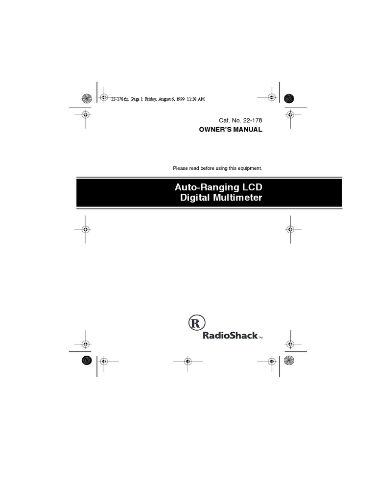 Ficha Multimetro Radioshack PDF Voltage Alternating Current