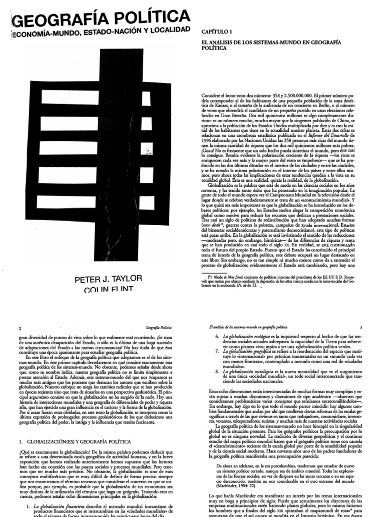 TAYLOR Peter Geografia Politica Economia PDF Teor a De Sistemas 