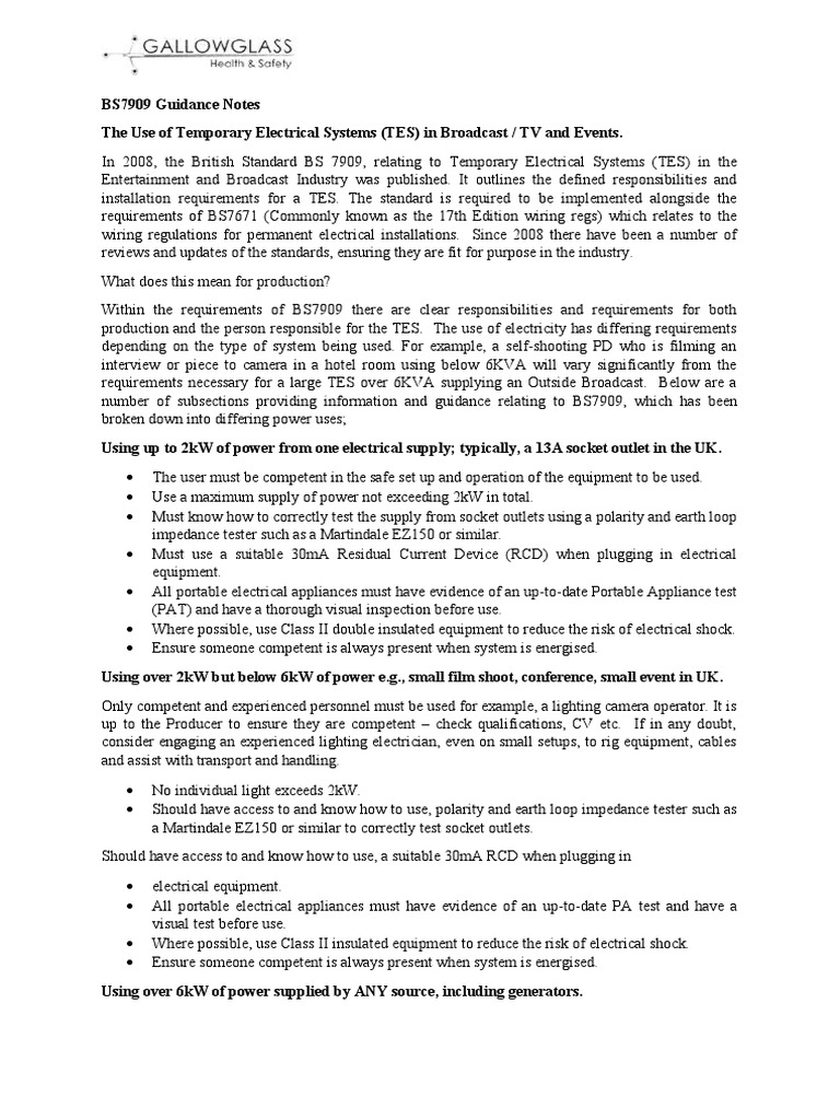 BS7909 Guidance Notes PDF Ac Power Plugs And Sockets Manufactured