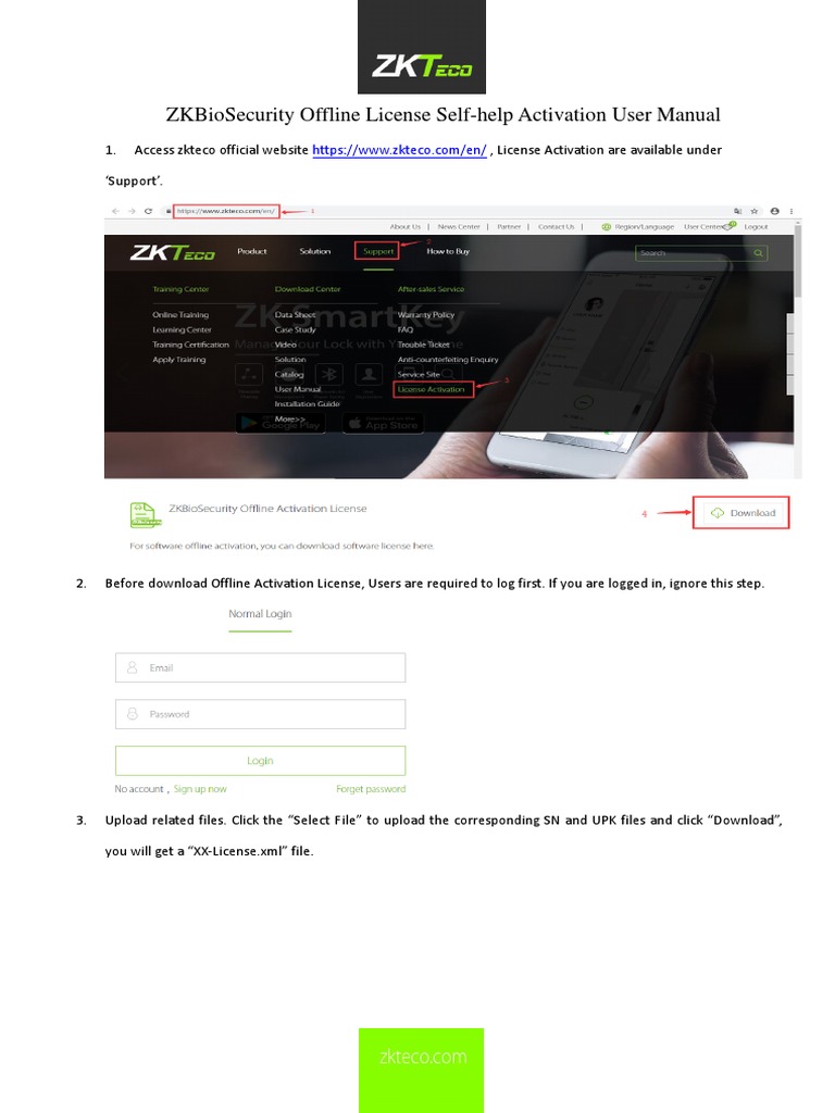 ZKBioSecurity Offline License Activation Guide | PDF