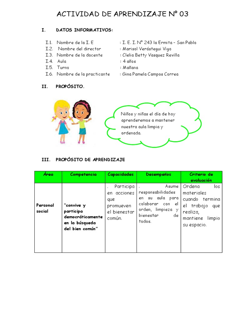 Manteniendo el Aula Limpia y Ordenada | PDF | Cognición | Aprendizaje