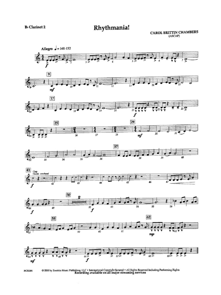 Rhythmania. Clarinete 2 | PDF