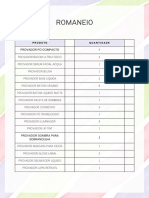 Romaneio: Produto Quantidade