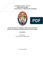 Analisis Del Artículo "Liderazgo y Dirección Dos Conceptos Distintos Con Resultados Diferentes (Por Geli Pautt Torres) "