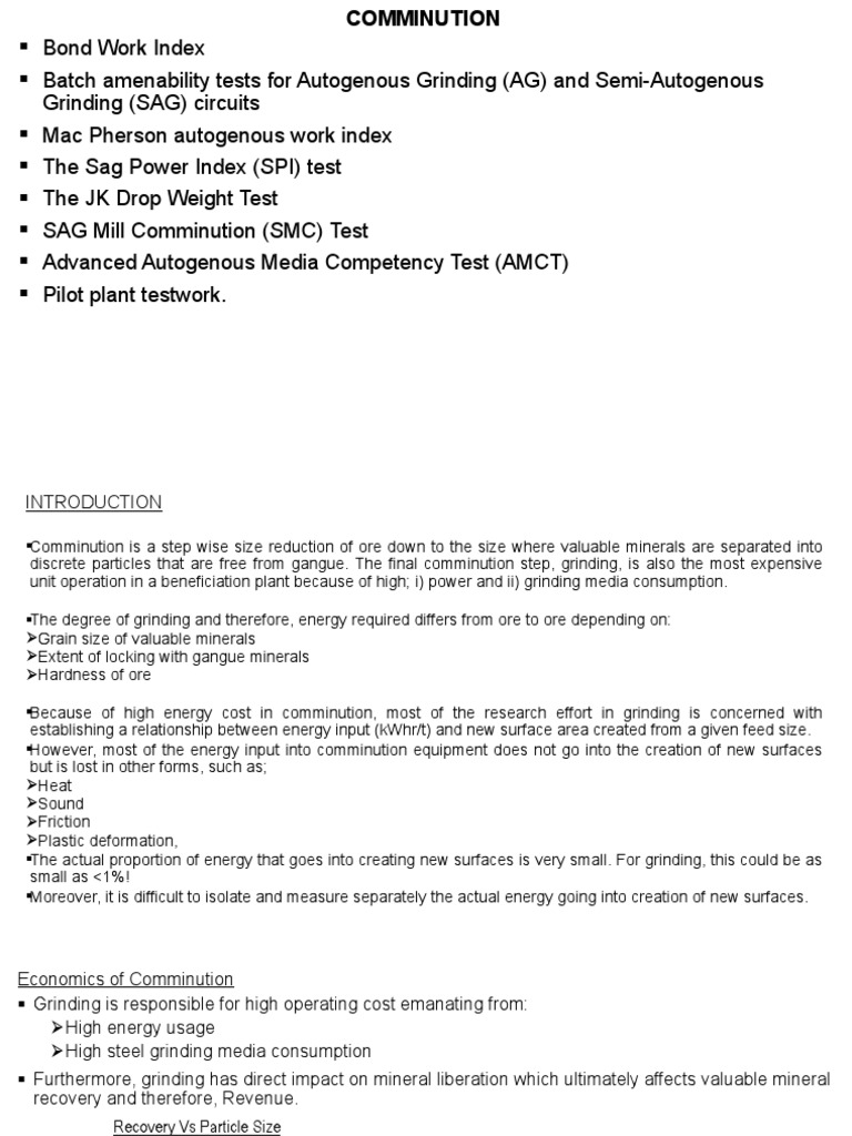 Mt 550 Comminution Grinding 2022 23 Pdf Mill Grinding Fracture