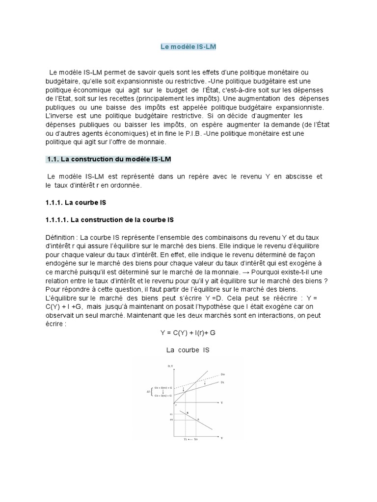 Le Modèle IS-LM-2 | PDF | Inflation | Courbe de Phillips