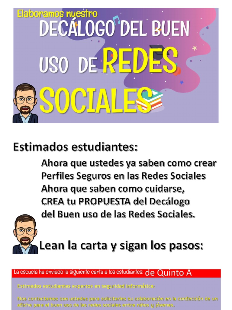 Elaborando El Decalogo Del Buen Uso de Las Redes Sociales | PDF