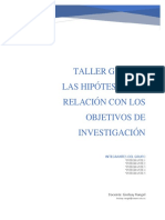 Taller Grupal: Las Hipótesis Y Su Relación Con Los Objetivos de Investigación