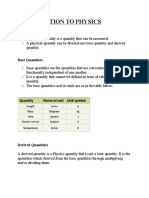 Physical Quantities