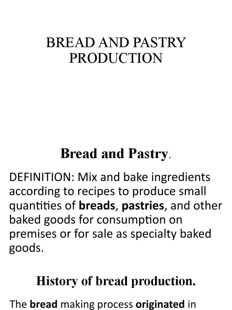 Bread and Pastry Lecture PDF