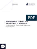 Management of Data and Information in Research