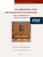 Ancient Libraries and Renaissance Humanism-The de Bibliothecis of Justus Lipsius (Thomas Hendrickson)