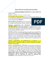 DOCUMENTO PRIVADO DE PRESTAMO DE DINERO Rene Pucho